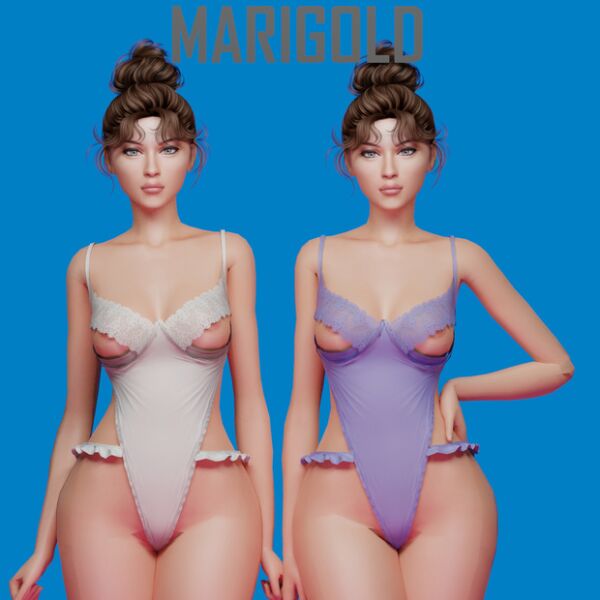 Claudia Jumpsuit B in Marigold 1 Claudia Jumpsuit B in Marigold Sims 4 CC