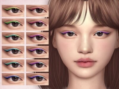 Vibrant and Colorful Eyeliner Ideas Sims 4 CC