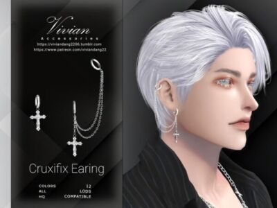 Cruxifix – Earring by Viviandang Sims 4 CC