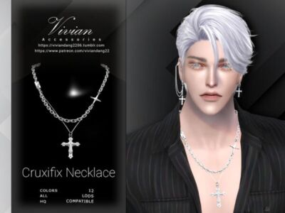 Cruxifix Necklace by Viviandang Sims 4 CC