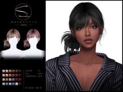 Cute Updo Hair 050325 by S-Club Sims 4 CC