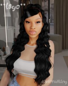 Dk:omolayo Curly Half UP Half Down Sims 4 CC