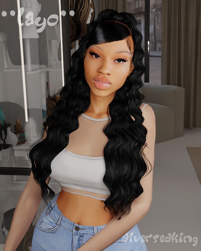 Dk:omolayo Curly Half UP Half Down 2 sims 4 cc dkomolayo curly half up half down by official diversedking 2
