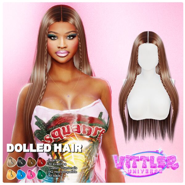 Dolled Female Hair By Vittleruniverse Sims 4 CC