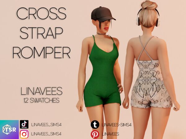 Dream – Cross Strap Romper Sims 4 CC