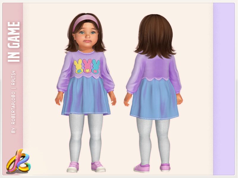 sims 4 cc dress 304 toddler by robertaplobo 2