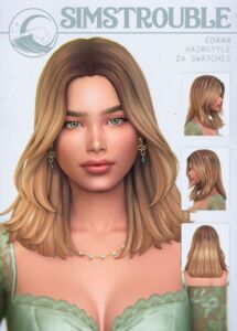Stunning Edana Hairstyle by Simstrouble Sims 4 CC