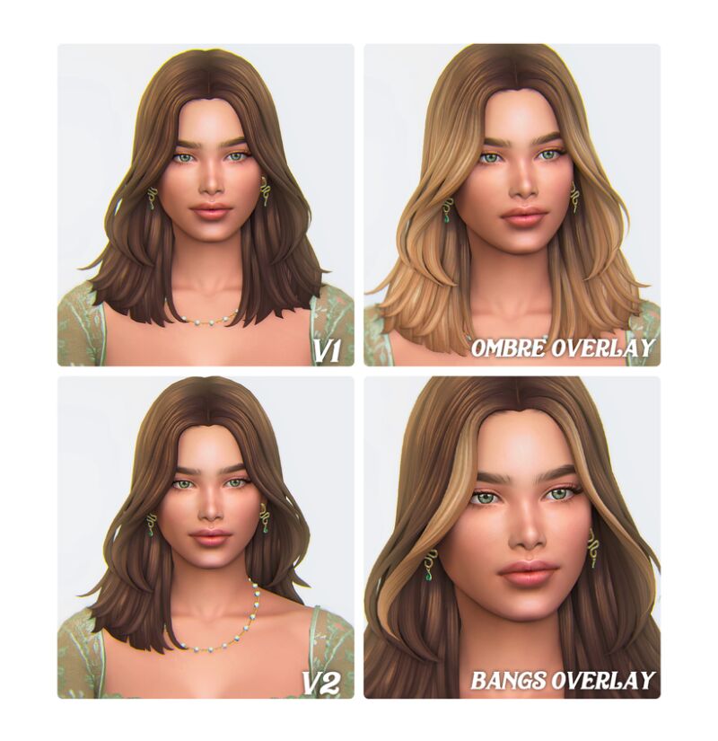 Stunning Edana Hairstyle by Simstrouble 2 sims 4 cc edana hairstyle 2 versions by simstrouble 2