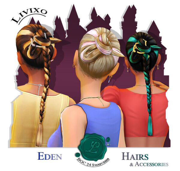 Eden Hairs By Livixo 1 Eden Hairs By Livixo Sims 4 CC