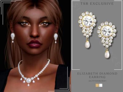 Stunning Elizabeth Diamond Earrings by Glitterberryfly Sims 4 CC