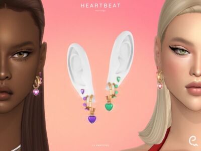 Heartbeat Earrings Sims 4 CC