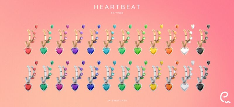 Heartbeat Earrings 2 sims 4 cc enriques4 heartbeat earrings 2