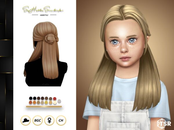 Esmeralda Hairstyle for Kids Sims 4 CC