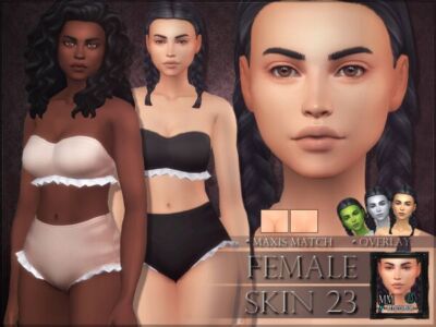 Female Overlay Skin 23 (Maxis Match) Sims 4 CC