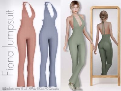 Fiona Jumpsuit – ACN 595 By Asilkan Sims 4 CC