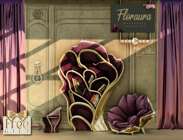 Floraura SET Table Sims 4 CC