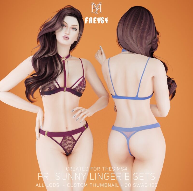 FR_Sunny Lingerie Sets 2 sims 4 cc fr sunny lingerie sets 2