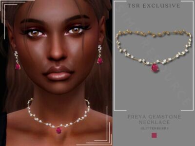 Freya Gemstone Necklace by Glitterberryfly Sims 4 CC