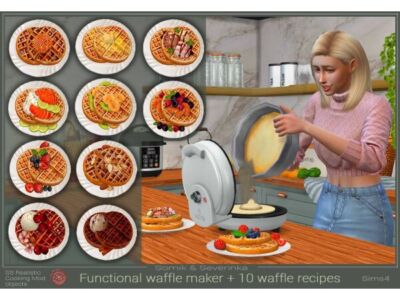 Functional Waffle Maker Sims 4 CC