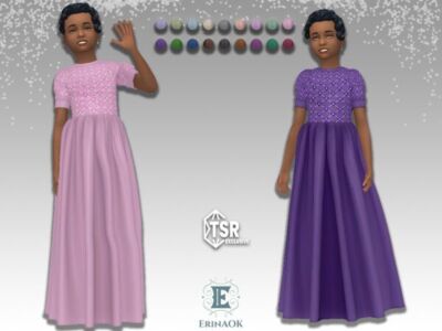 Elegant Girls Gown 031225 by Erinaok Sims 4 CC
