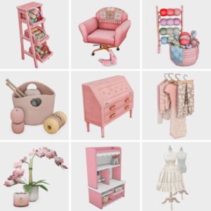 Charming Girly Sewing Room in Sims 4 Sims 4 CC