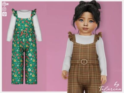 Stylish Hailey Jumpsuit for Toddlers Sims 4 CC