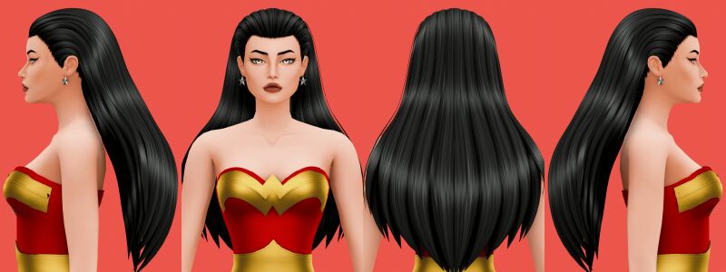 Wonder Woman Hair and Accessories 5 sims 4 cc hair mulher maravilha diana prince tiara earring 2