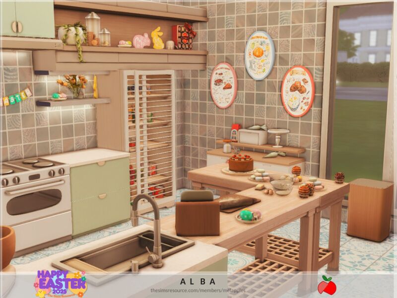 sims 4 cc happy easter alba kitchen by melapples 2