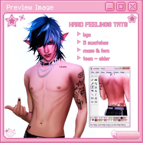 Hard Feelings Tats By Sugarcoatzzz 1 Hard Feelings Tats By Sugarcoatzzz Sims 4 CC