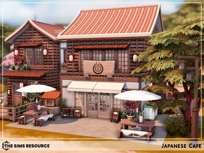 Stunning Japanese Cafe Residential Lot 10 sims 4 cc japanese cafe 2