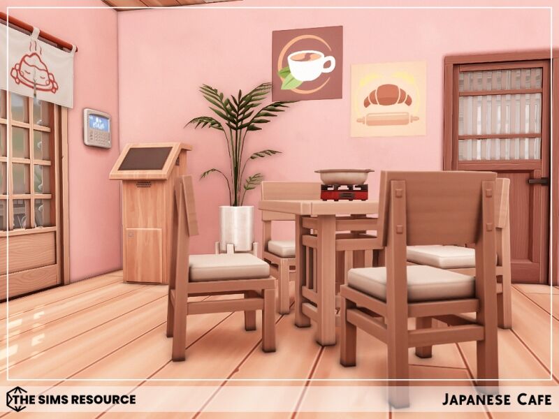Stunning Japanese Cafe Residential Lot 6 sims 4 cc japanese cafe 6