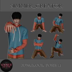Jungkook Poses By Meow_Creator Sims 4 CC
