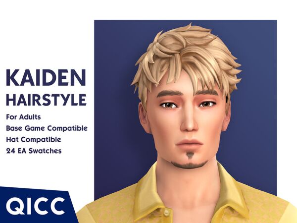 Stylish Kaiden Hair for Men Sims 4 CC