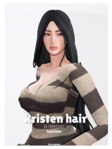 Stunning Kristen Hair by Kaycreame Sims 4 CC