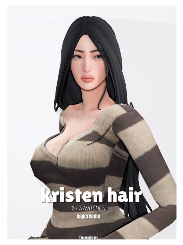 Stunning Kristen Hair by Kaycreame 1 Stunning Kristen Hair by Kaycreame Sims 4 CC