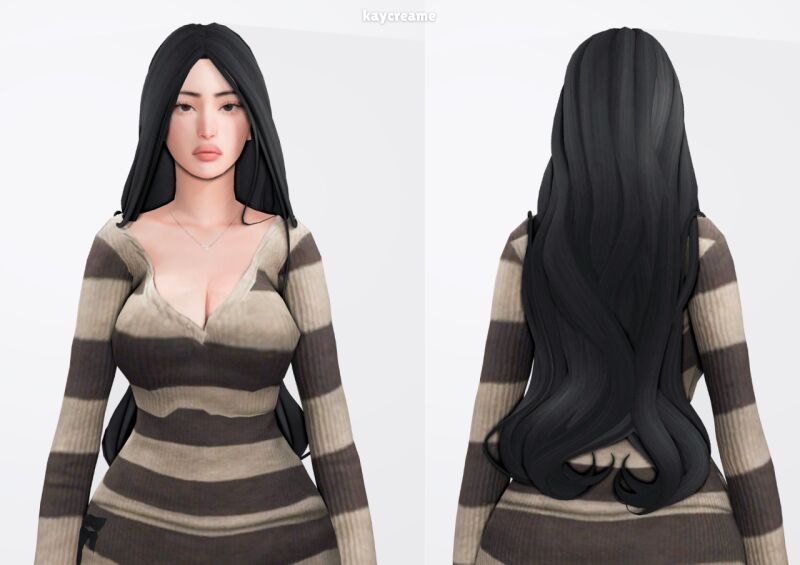 Stunning Kristen Hair by Kaycreame 4 sims 4 cc kaycreame kristen hair 2