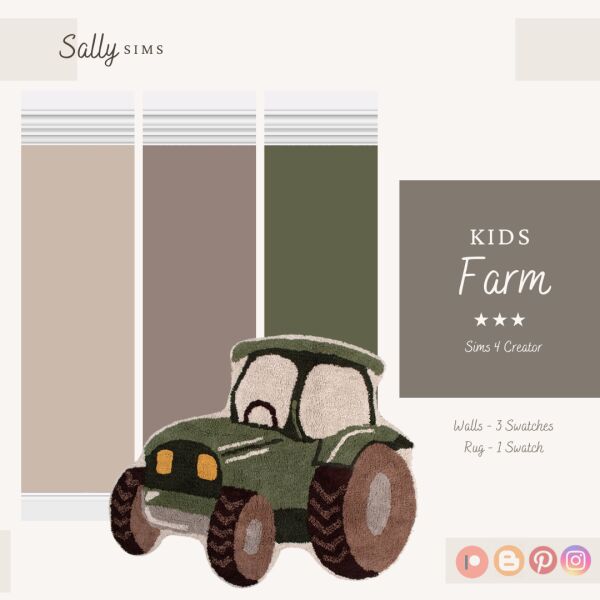 Fun Farm-themed Kids Room Decor Sims 4 CC