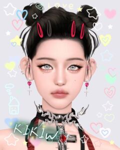 Kikiw.studio – Stunning Hair Updo Sims 4 CC