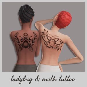 Ladybug & Moth Tattoo by Immortalysasims Sims 4 CC