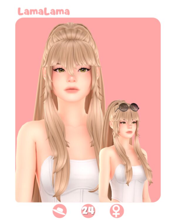 Lamalama | Hair Brandee 1 Lamalama | Hair Brandee Sims 4 CC