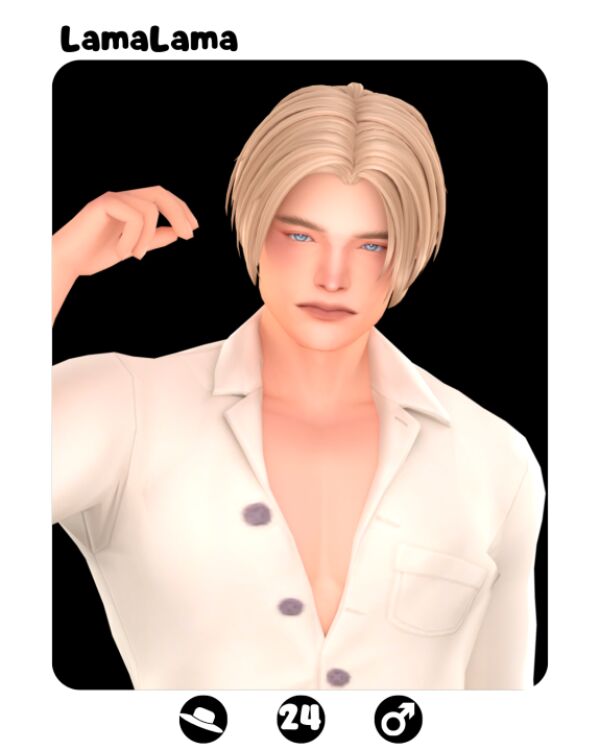 Lamalama | Hair JIM Hawkins 1 Lamalama | Hair JIM Hawkins Sims 4 CC