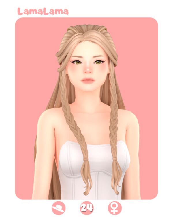 Lamalama | Hair Pheobe 1 Lamalama | Hair Pheobe Sims 4 CC