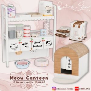Meow Canteen Set Sims 4 CC