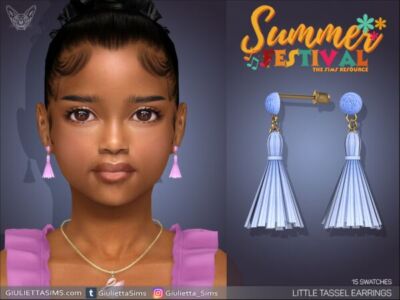 Little Tassel Earrings For Kids Sims 4 CC