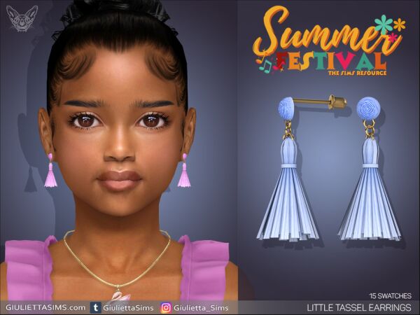 Little Tassel Earrings For Kids 1 Little Tassel Earrings For Kids Sims 4 CC