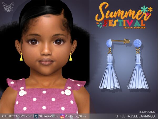 Little Tassel Earrings for Toddlers 1 Little Tassel Earrings for Toddlers Sims 4 CC