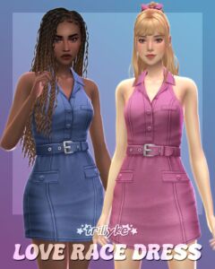 Love Race Dress by Trillyke Sims 4 CC