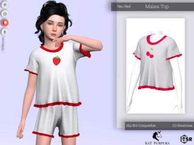 Malea Top for Kids Sims 4 CC