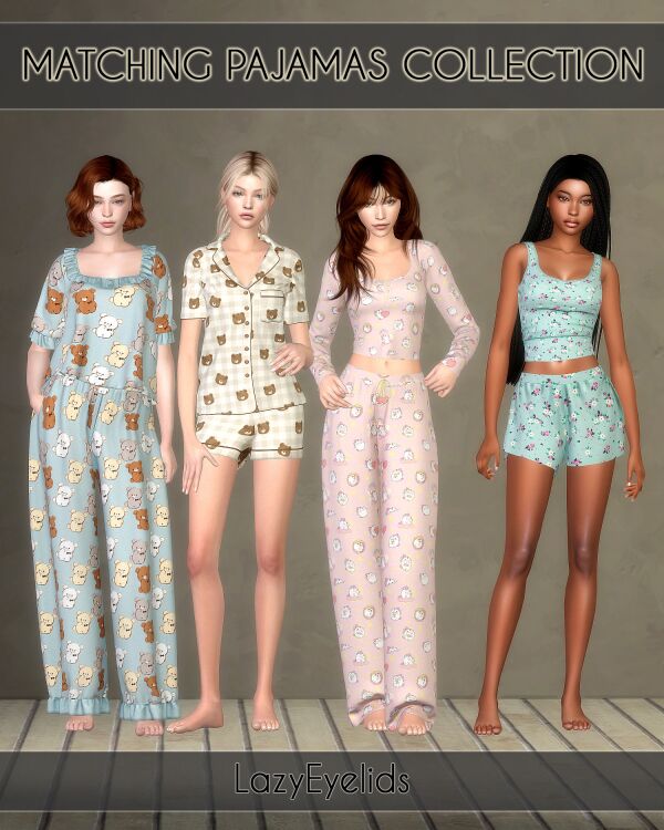 Cozy Matching Pajamas for Sleep 1 Cozy Matching Pajamas for Sleep Sims 4 CC