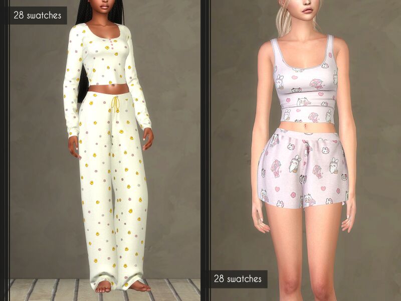 Cozy Matching Pajamas for Sleep 3 sims 4 cc matching pajamas collection by lazy eyelids 2